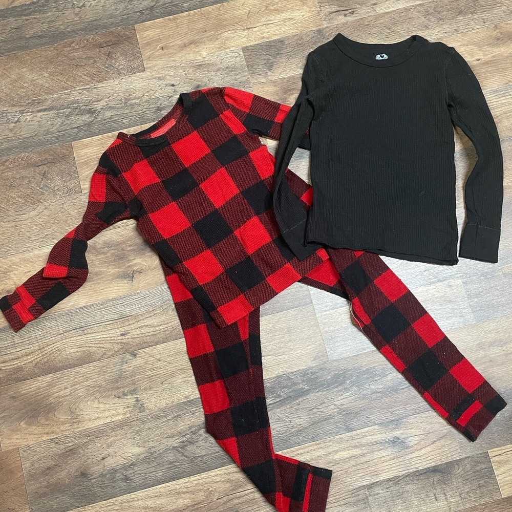 New Mix Kids Pajamas - Red and Black Plaid Set